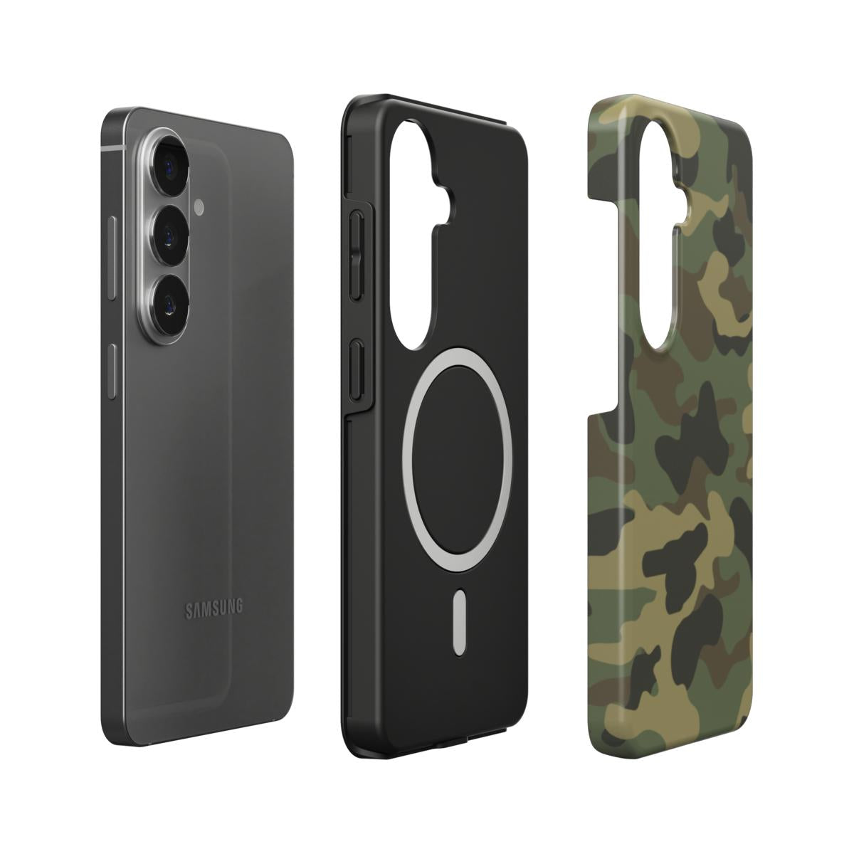 Stoßfeste Dual-Layer Handyhülle Seitenansicht Camouflage Army Green