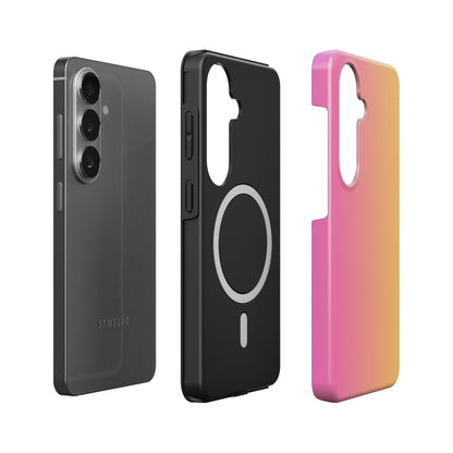 Stoßfeste Dual-Layer Handyhülle Seitenansicht Pink-Gelb Farbverlauf