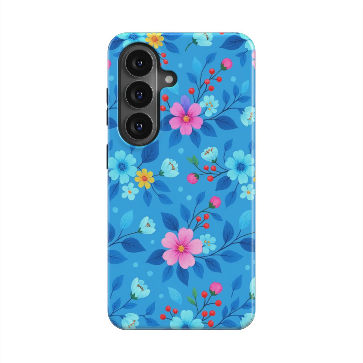 MagSafe Ringe Detailansicht Blumen Blau Handyhülle