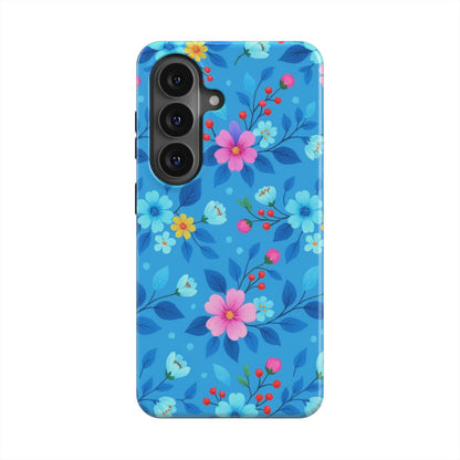 MagSafe Ringe Detailansicht Blumen Blau Handyhülle