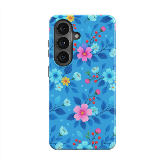 MagSafe Ringe Detailansicht Blumen Blau Handyhülle