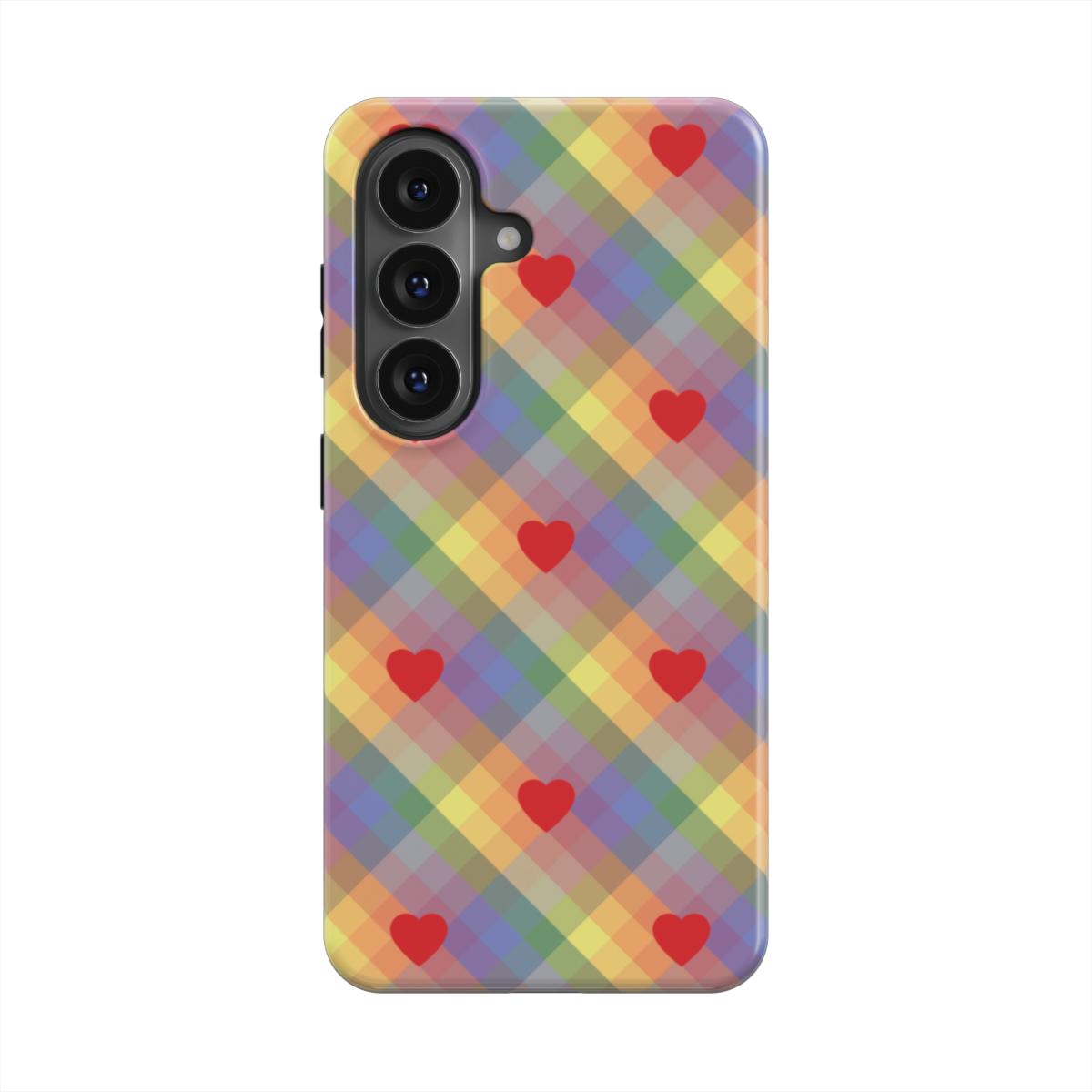 MagSafe Ringe Detailansicht Regenbogen Karo Herzen Handyhülle