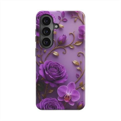MagSafe Ringe Detailansicht Violette Rosen & Orchideen Handyhülle