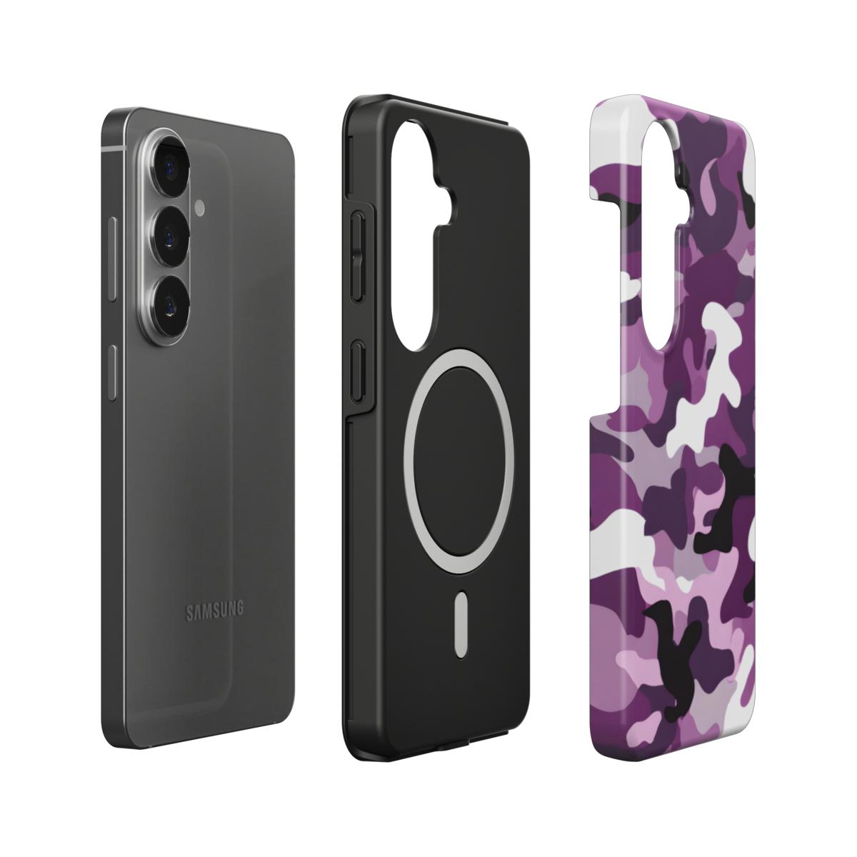 Stoßfeste Dual-Layer Handyhülle Seitenansicht Camouflage Purple