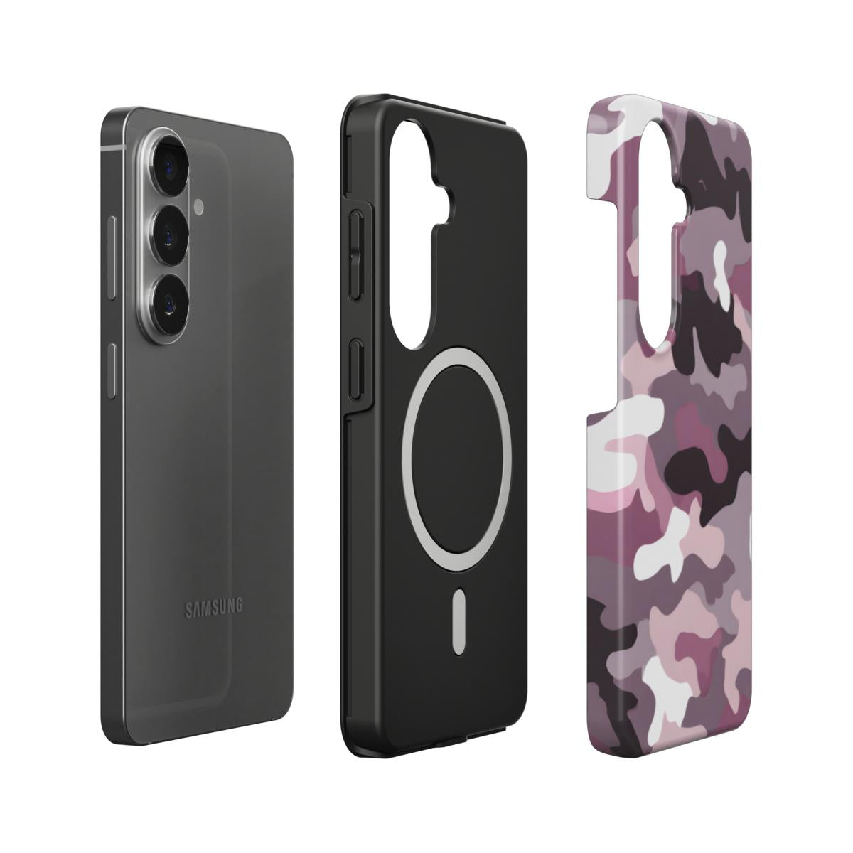 Stoßfeste Dual-Layer Handyhülle Seitenansicht Camouflage Rose Pink