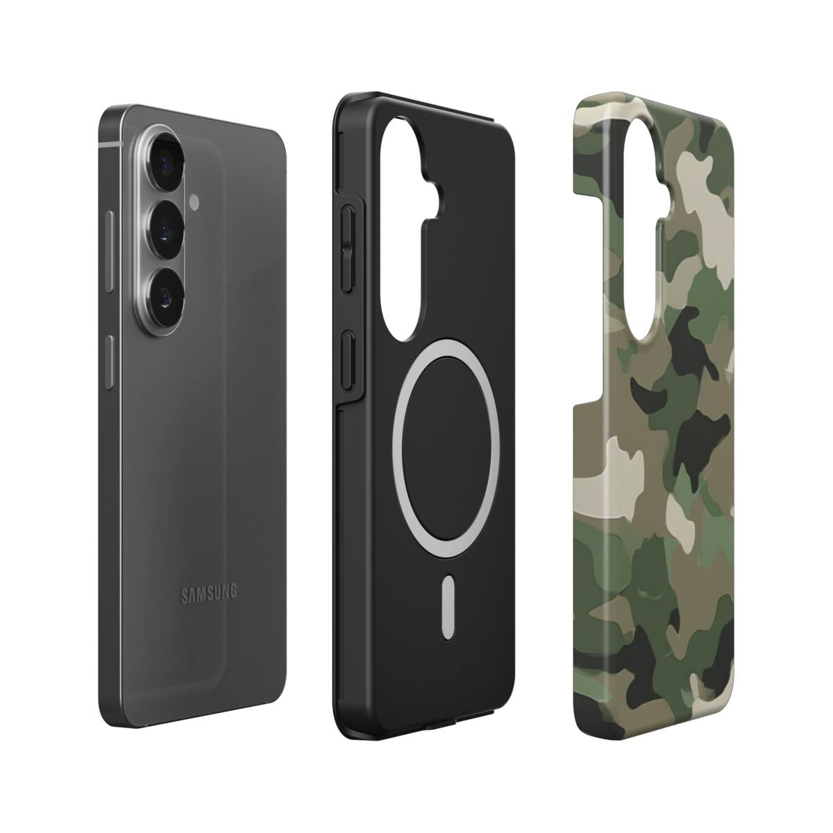 Stoßfeste Dual-Layer Handyhülle Seitenansicht Camouflage Desert Woodland
