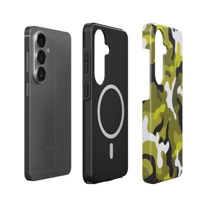 Stoßfeste Dual-Layer Handyhülle Seitenansicht Camouflage Yellow Green