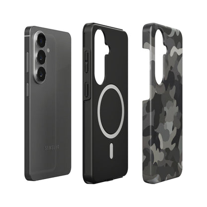 Stoßfeste Dual-Layer Handyhülle Seitenansicht Camouflage Grey