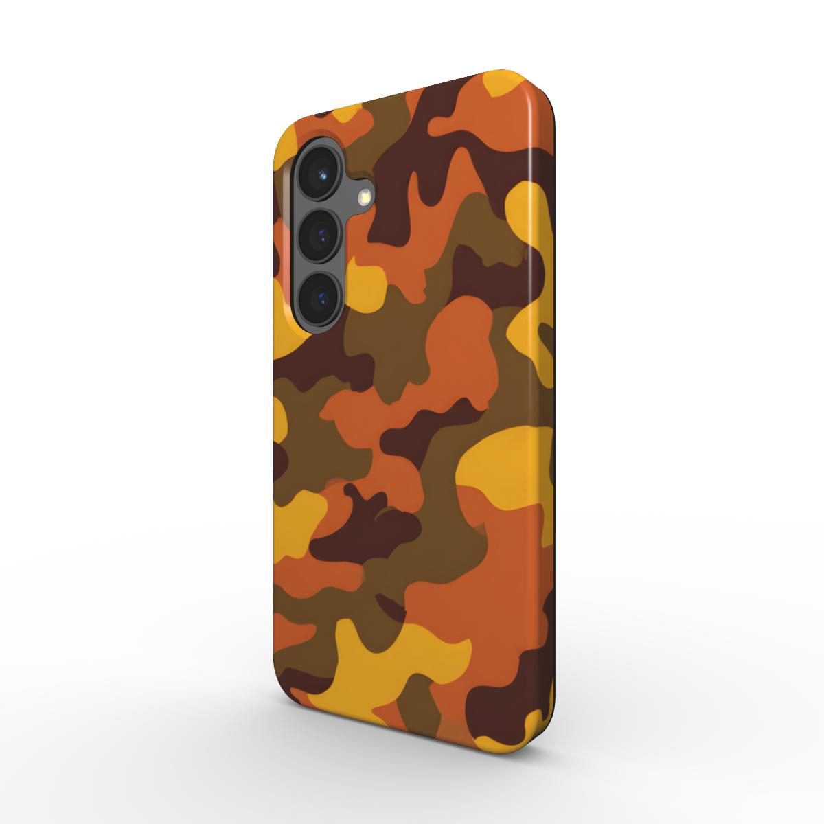 Stossfeste Handyhülle Camouflage Fire Orange Design Vorderansicht