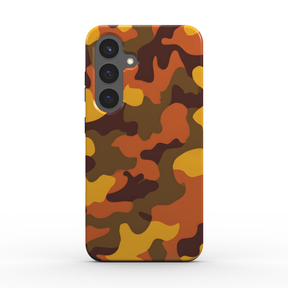 Detailansicht der stossfesten Dual-Layer Innenschale Camouflage Fire Orange