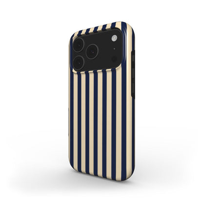 Stossfeste Handyhülle im Marine-Beige Design - Seitenansicht