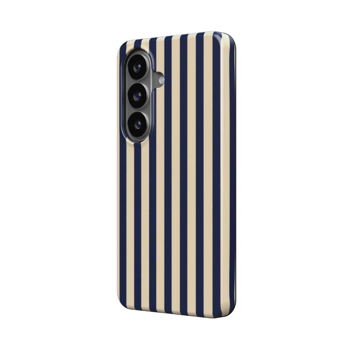 Magnetische Handyhülle im Marine-Beige Design - Seitenansicht