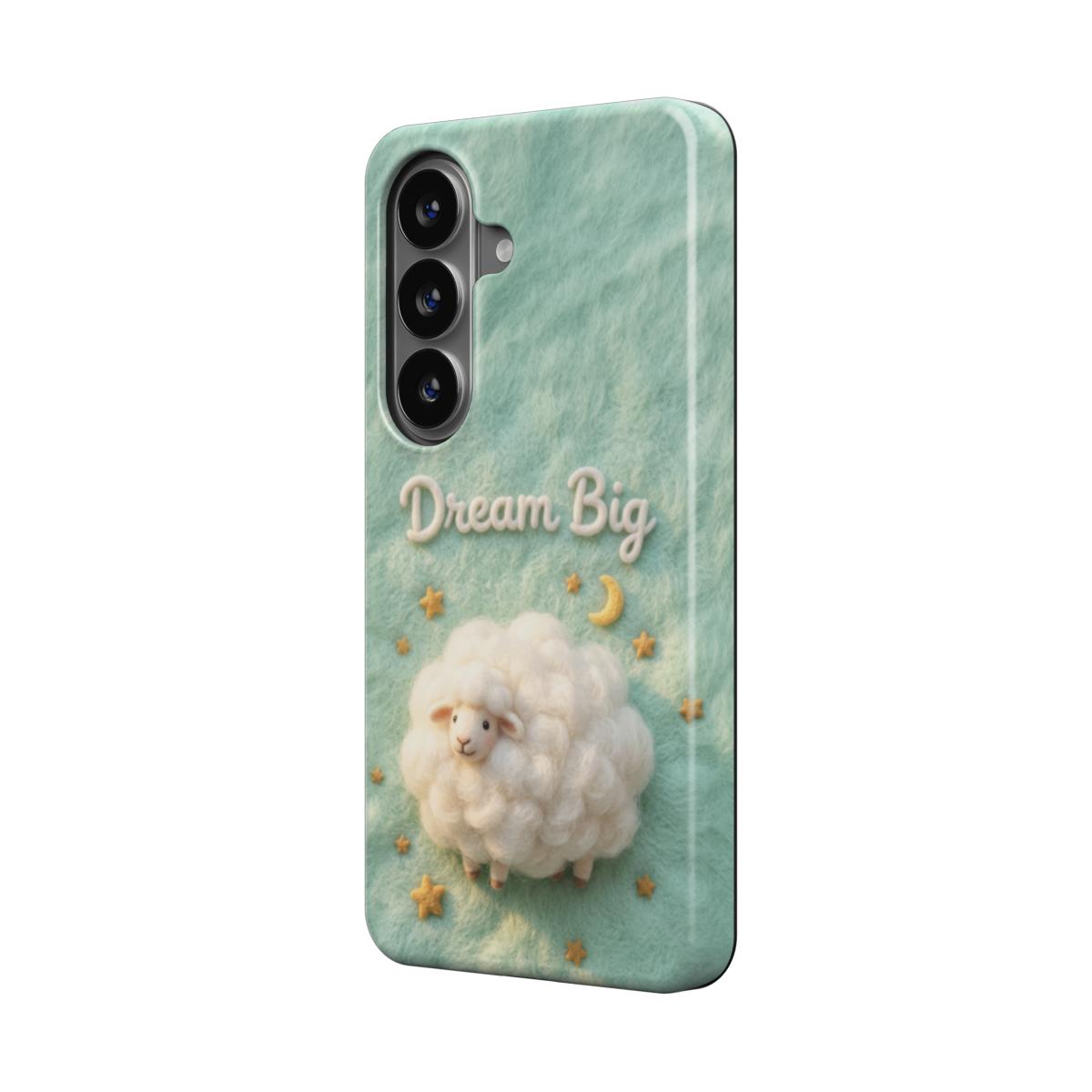 Magnetische Handyhülle Dream Big Sheep für Samsung Smartphones Rückseite