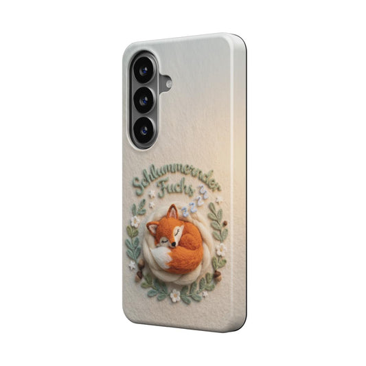 Magnetische Handyhülle Schlummernder Fuchs für Samsung Smartphones Rückseite