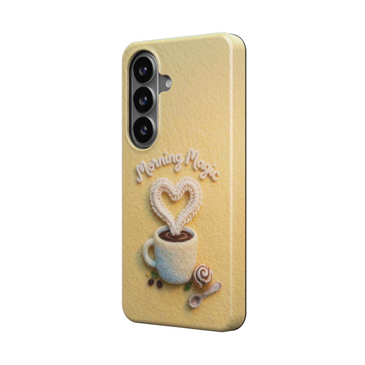 Magnetische Handyhülle Morning Magic Coffee für Samsung Smartphones Rückseite