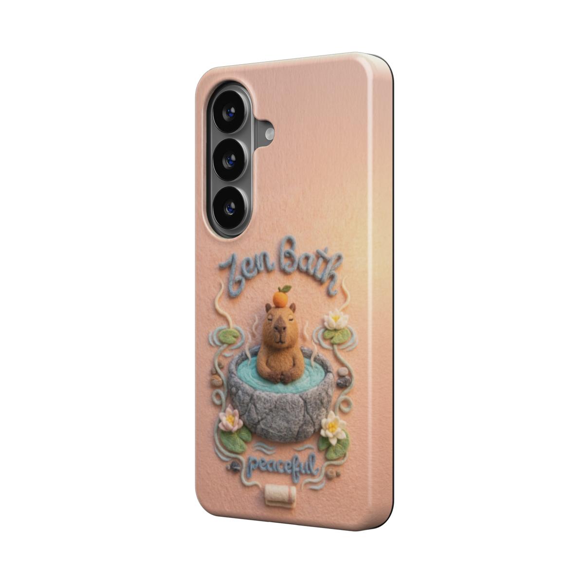 Magnetische Handyhülle Zen Bath Capybara für Samsung Smartphones Rückseite