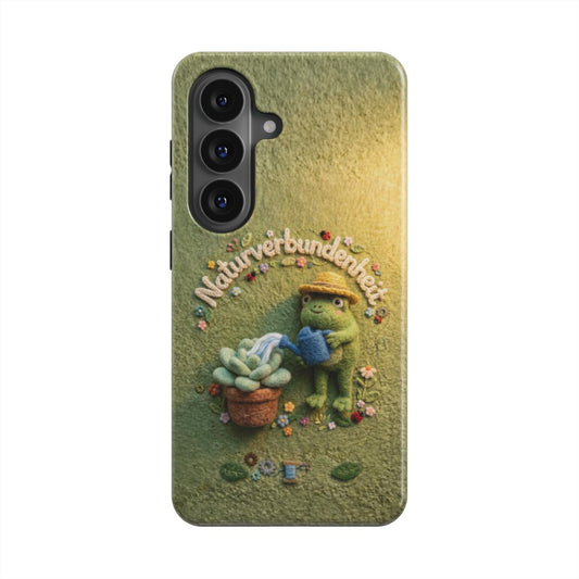 Detailansicht der magnetischen Handyhülle mit Naturverbundenheit Frosch Motiv Detailverliebtes Design