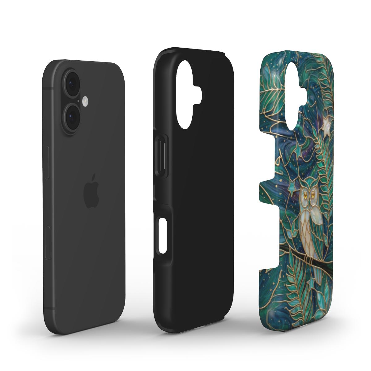 Stoßfeste Handyhülle Mystische Eule – Lumina Mosaik Edition – Dual Layer Aufbau – TPU Kern und Polycarbonat Außenschale
