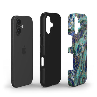 Stoßfeste Handyhülle Qualle Tiefsee – Lumina Mosaik Edition – Dual Layer Aufbau – TPU Kern und Polycarbonat Außenschale