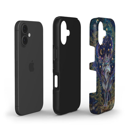 Stoßfeste Handyhülle Mystischer Wolf – Lumina Mosaik Edition – Dual Layer Aufbau – TPU Kern und Polycarbonat Außenschale