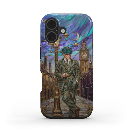 Stoßfeste Handyhülle Gentleman London – Lumina Mosaik Edition – Frontansicht auf iPhone – Glasmosaik Design