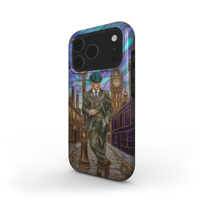 MagSafe Handyhülle Gentleman London – Lumina Mosaik Edition – Schrägansicht auf iPhone – MagSafe kompatibel