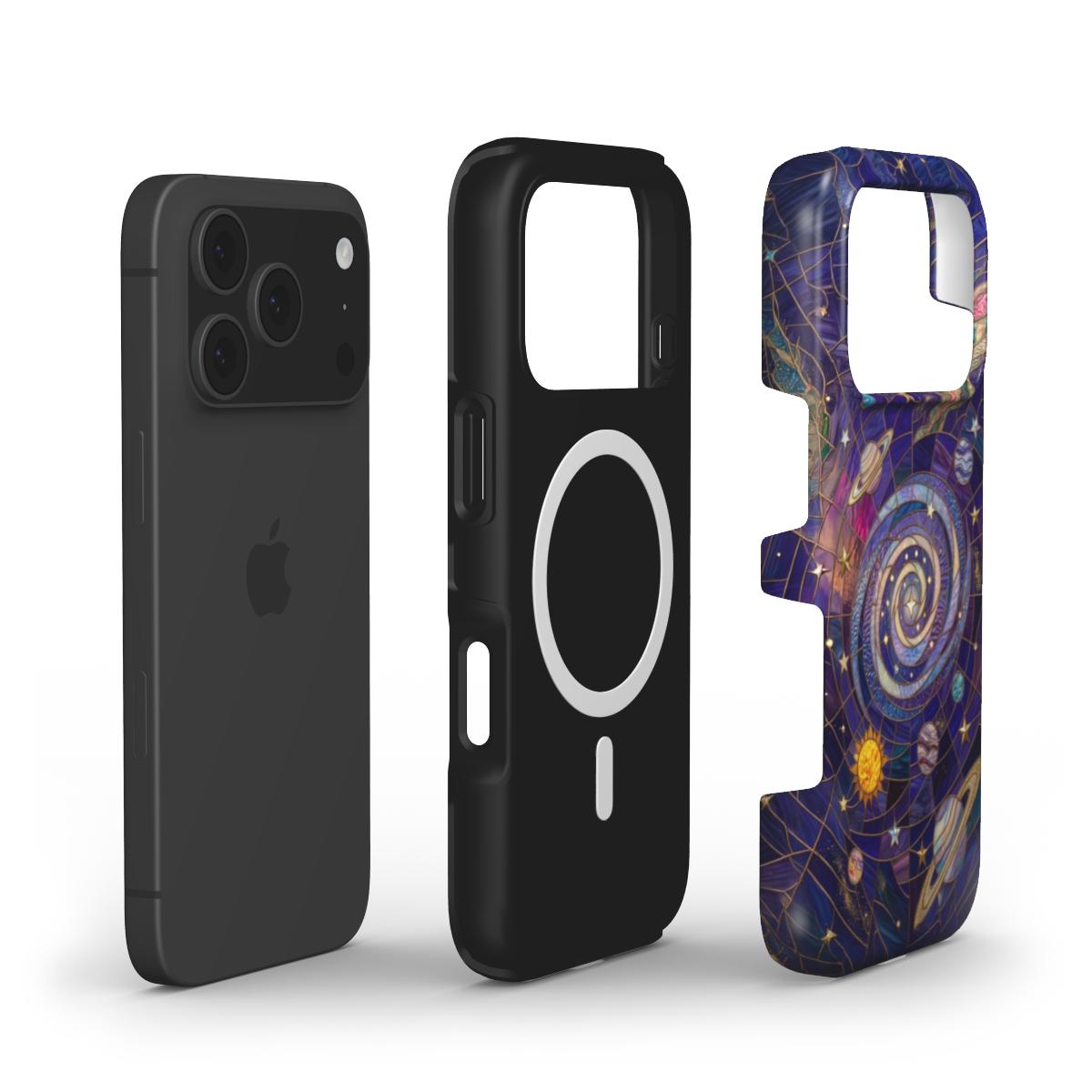 MagSafe Handyhülle Galaxie Universum – Lumina Mosaik Edition – MagSafe Magnetring Aufbau – Dual Layer Konstruktion
