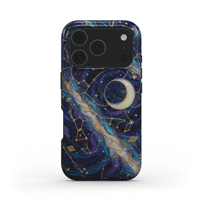 MagSafe Handyhülle Sternenhimmel Nacht – Lumina Mosaik Edition – Frontansicht auf iPhone – Glasmosaik Design