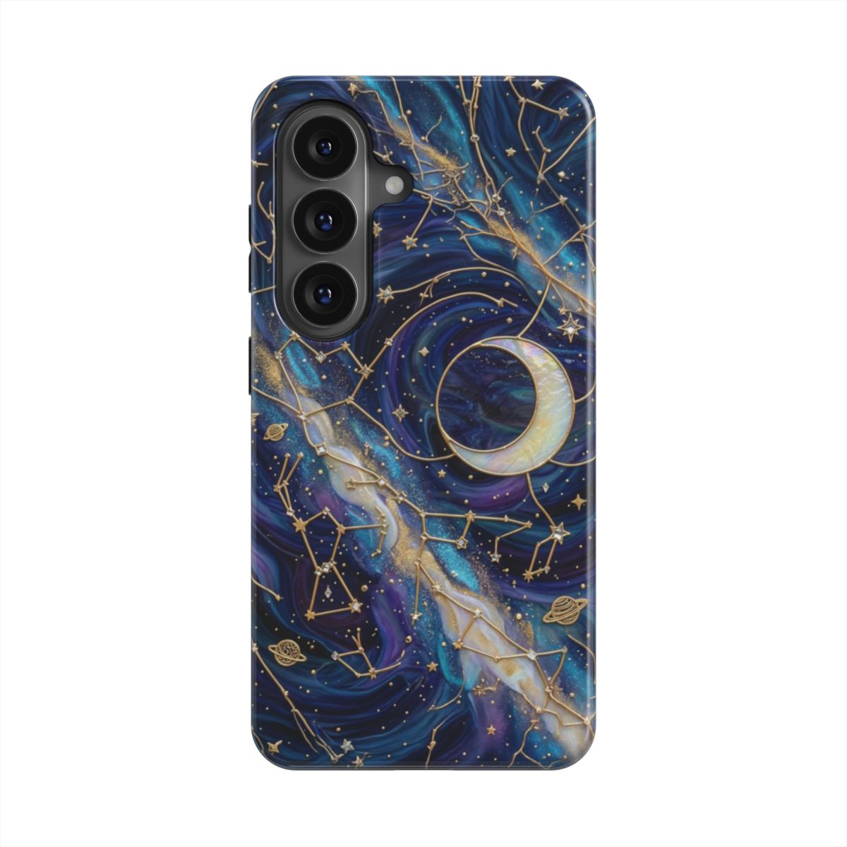 Magnetische Handyhülle Sternenhimmel Nacht – Lumina Mosaik Edition – Frontansicht auf Samsung Galaxy – Glasmosaik Design