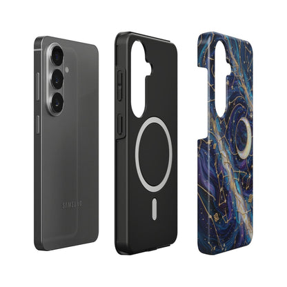 Magnetische Handyhülle Sternenhimmel Nacht – Lumina Mosaik Edition – Magnetring Aufbau Samsung – Qi Laden kompatibel