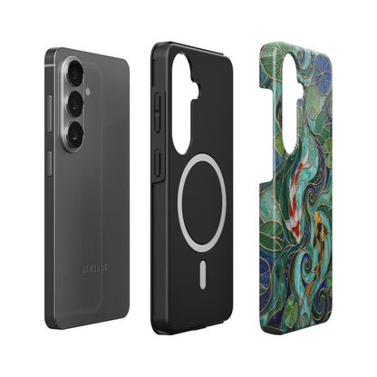 Magnetische Handyhülle Koi Fische Japan – Lumina Mosaik Edition – Magnetring Aufbau Samsung – Qi Laden kompatibel