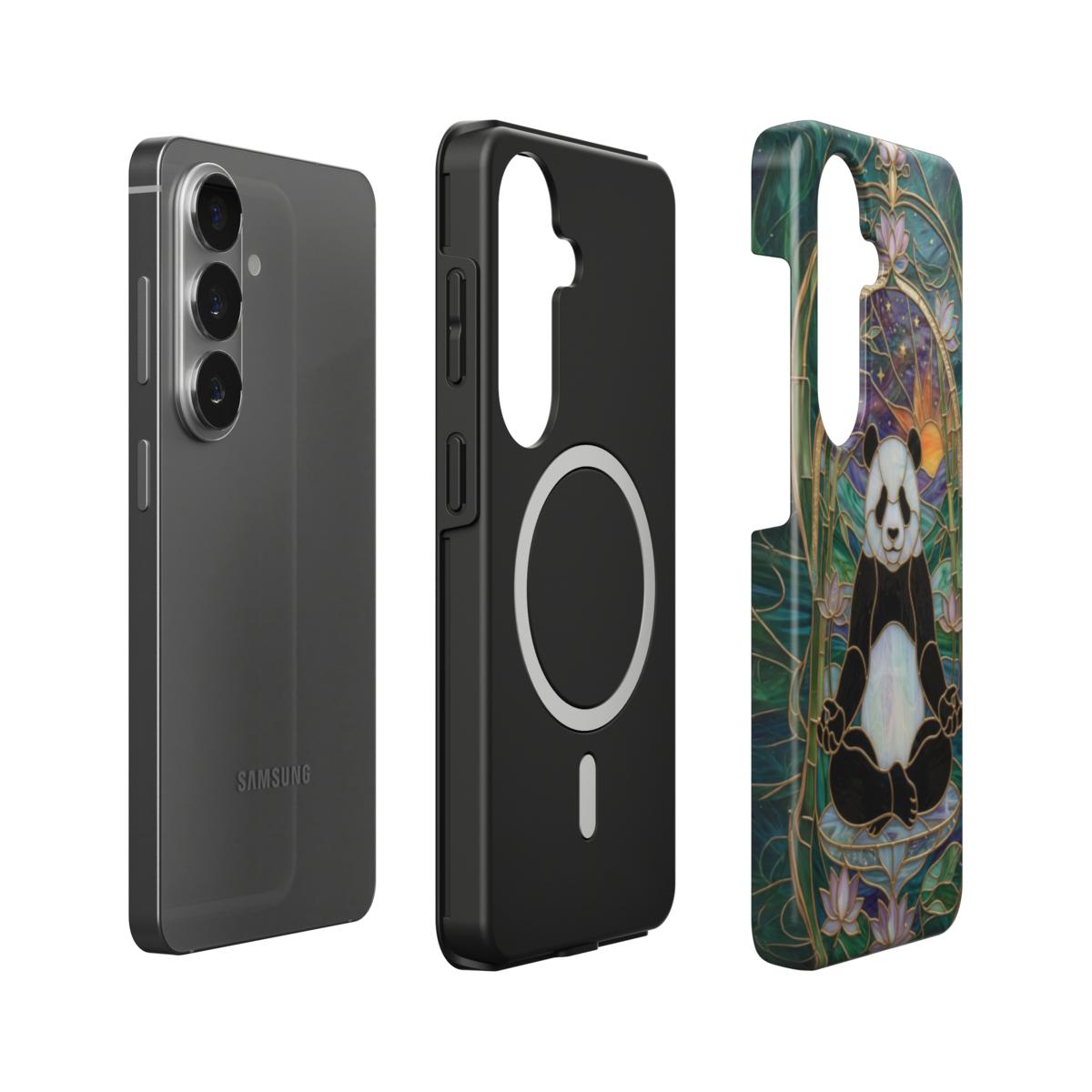 Magnetische Handyhülle Zen Panda Lotus – Lumina Mosaik Edition – Magnetring Aufbau Samsung – Qi Laden kompatibel