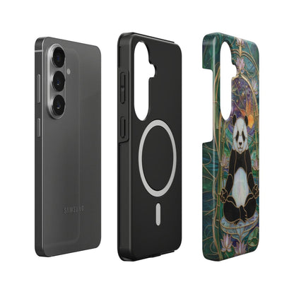 Magnetische Handyhülle Zen Panda Lotus – Lumina Mosaik Edition – Magnetring Aufbau Samsung – Qi Laden kompatibel