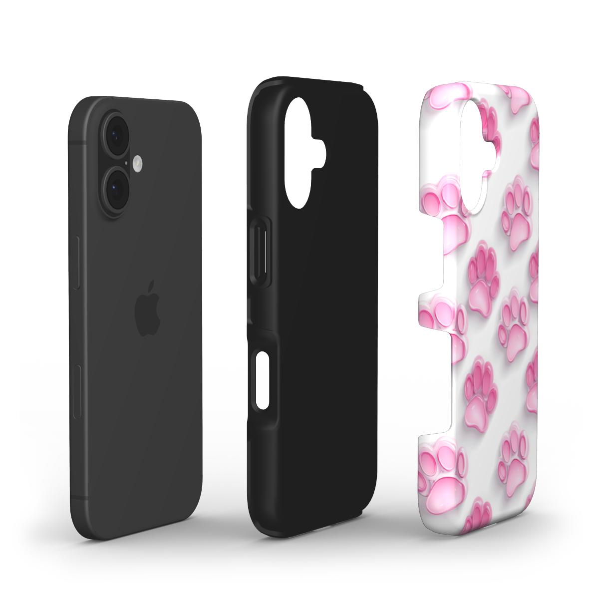 Stoßfeste Handyhülle „Glänzende Pfoten“ – Dual-Layer Aufbau mit TPU und Polycarbonat