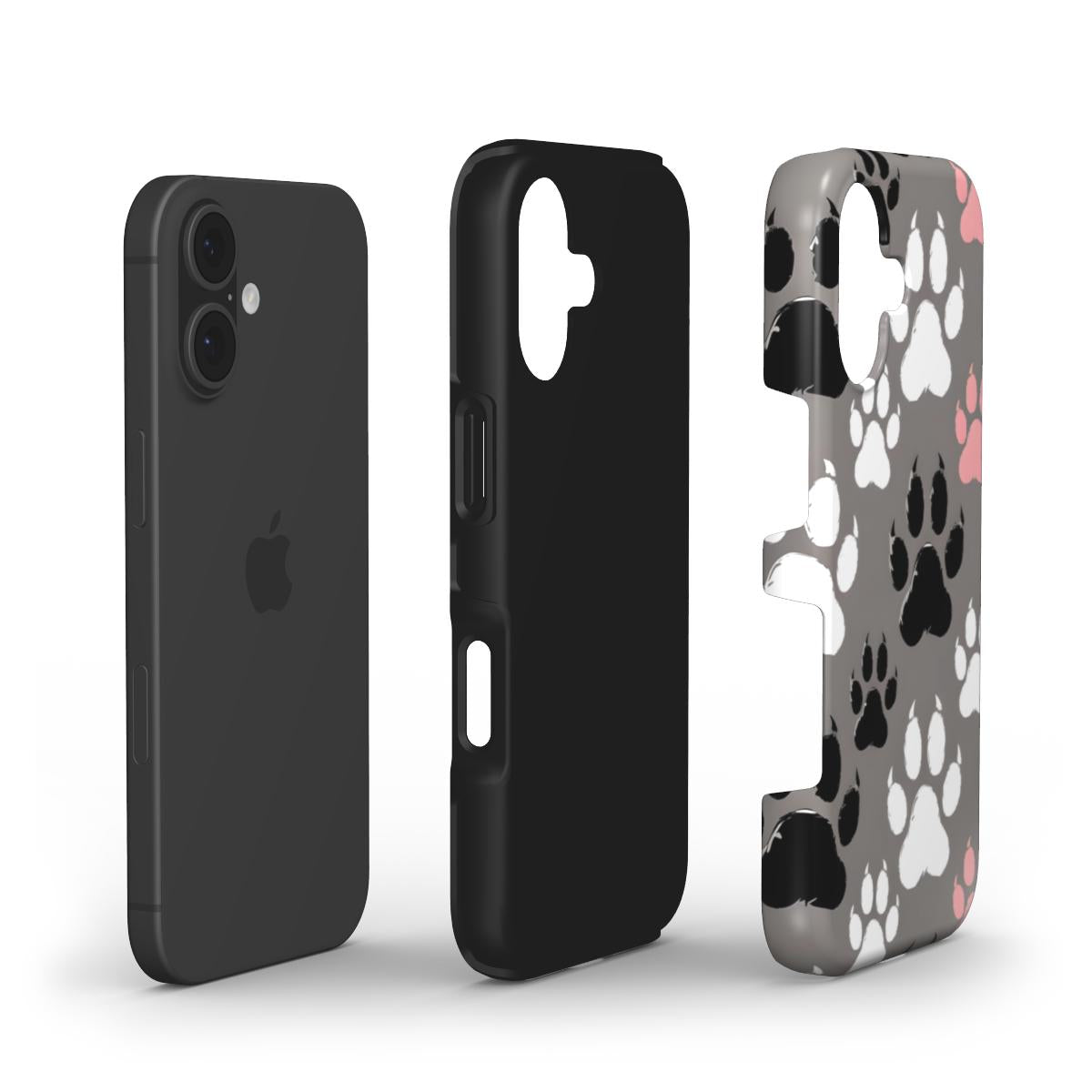 Stoßfeste Handyhülle „Grunge Pfoten“ – Dual-Layer Schutz mit TPU und Polycarbonat-Schale