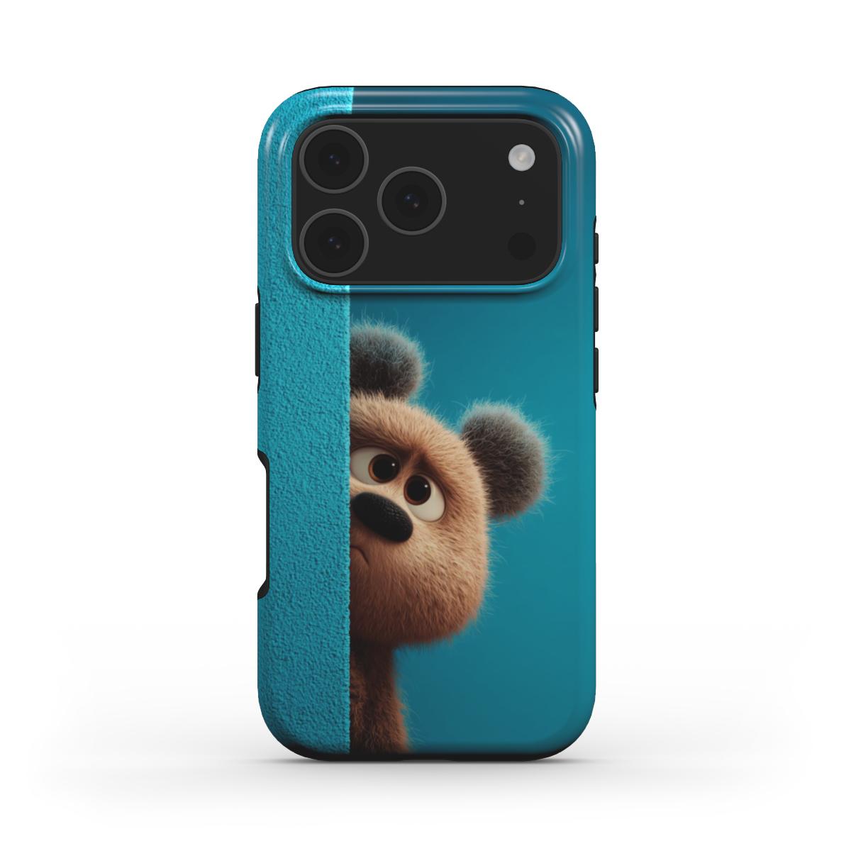 MagSafe Handyhülle „Frecher Teddybär“ – Frontansicht mit lustigem Bär-Design