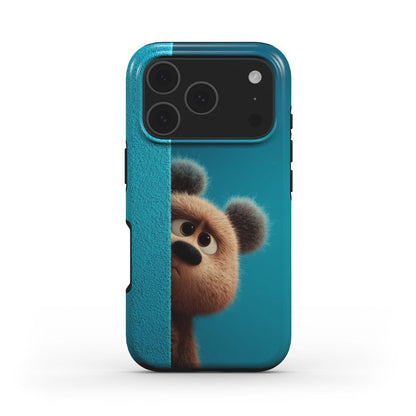 MagSafe Handyhülle „Frecher Teddybär“ – Frontansicht mit lustigem Bär-Design
