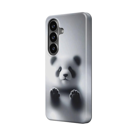 Magnetische Handyhülle „Kleiner Panda“ – Schrägansicht mit weichem 3D-Panda-Motiv auf Samsung