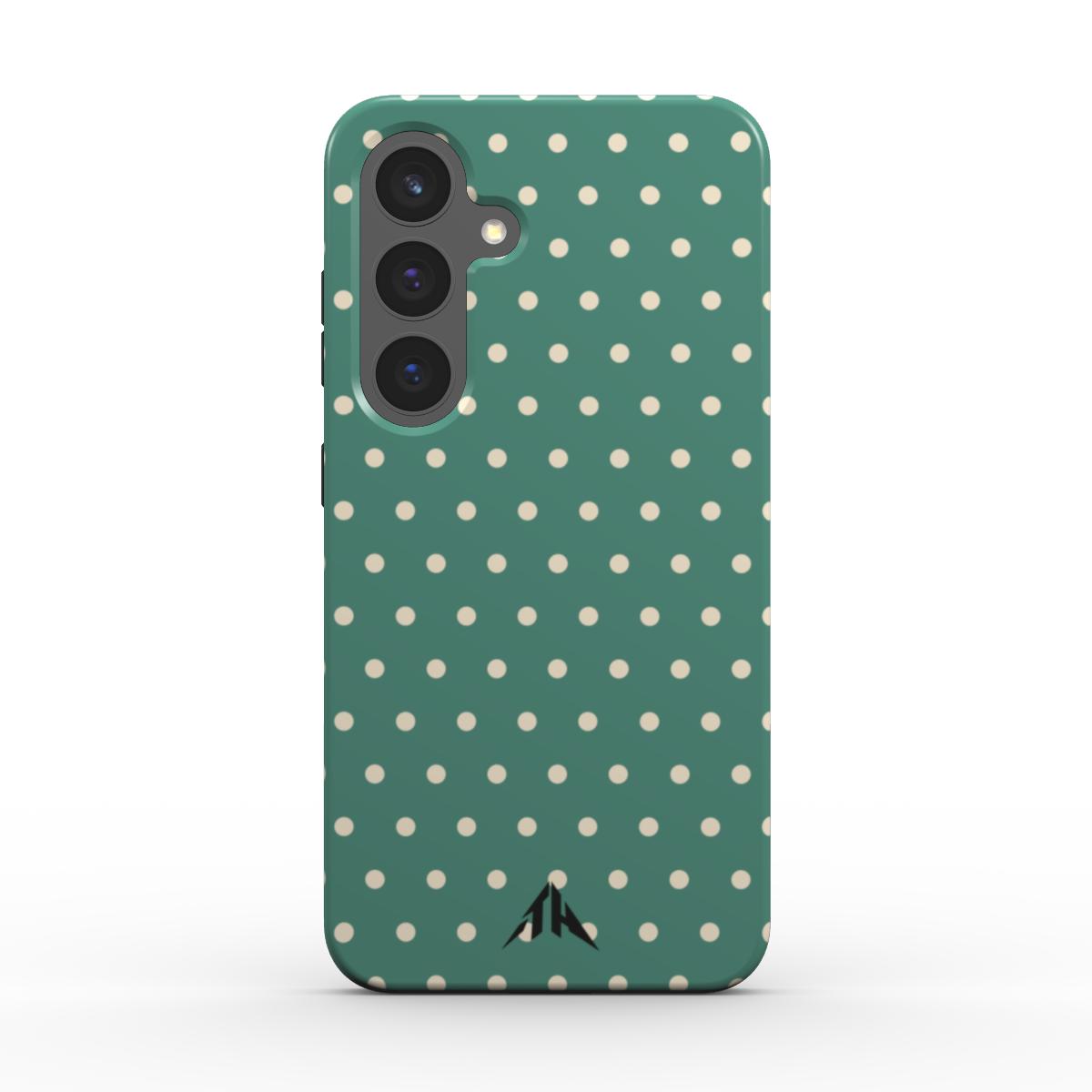 Magnetische Handyhülle „Mint & Creme“ – Rückansicht mit Black-Logo