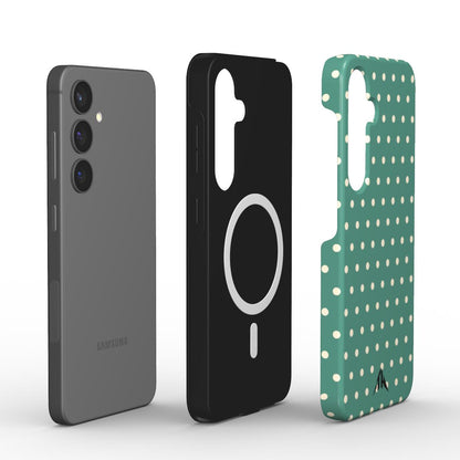 Magnetische Handyhülle „Mint & Creme“ – Innenansicht mit Magnetring und Black-Logo