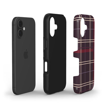 Stossfeste Handyhülle „Pflaumennacht Tartan“ – Innenansicht mit TPU- und PC-Schale
