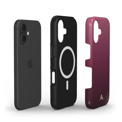 MagSafe Handyhülle „Bordeaux-Noir“ – Innenansicht mit Magnetring