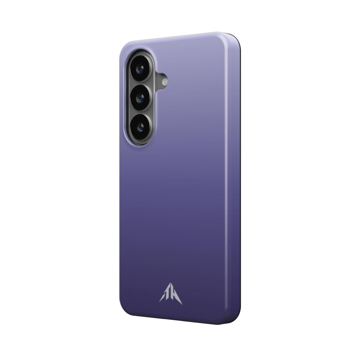 Magnetische Handyhülle „Indigo-Dämmerung“ – Schrägansicht mit Kameraschutz