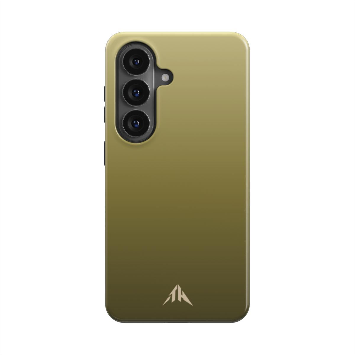 Magnetische Handyhülle „Oliven-Gold“ – Farbverlauf, Rückansicht