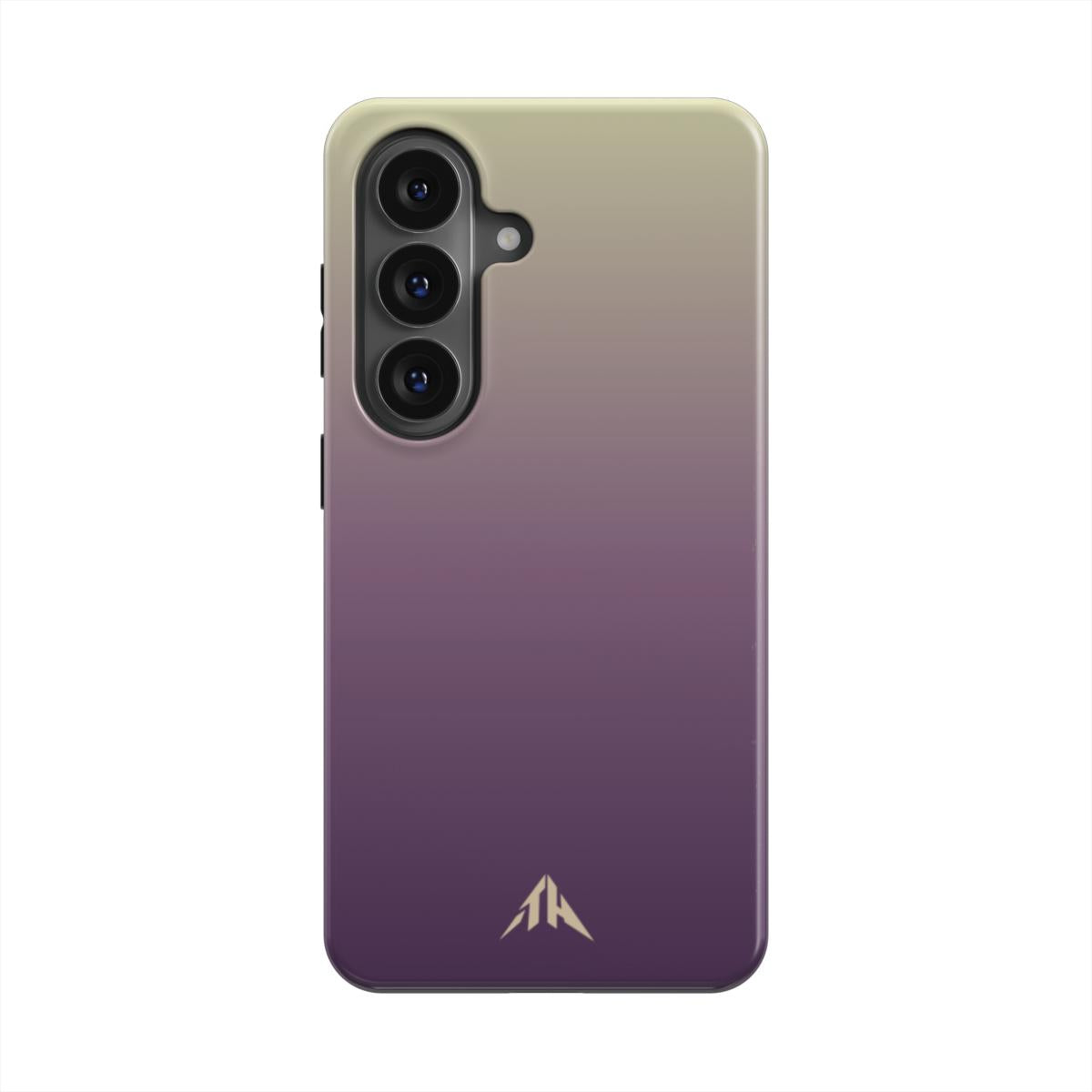 Magnetische Handyhülle „Aubergine-Pistazie“ – Farbverlauf, Rückansicht