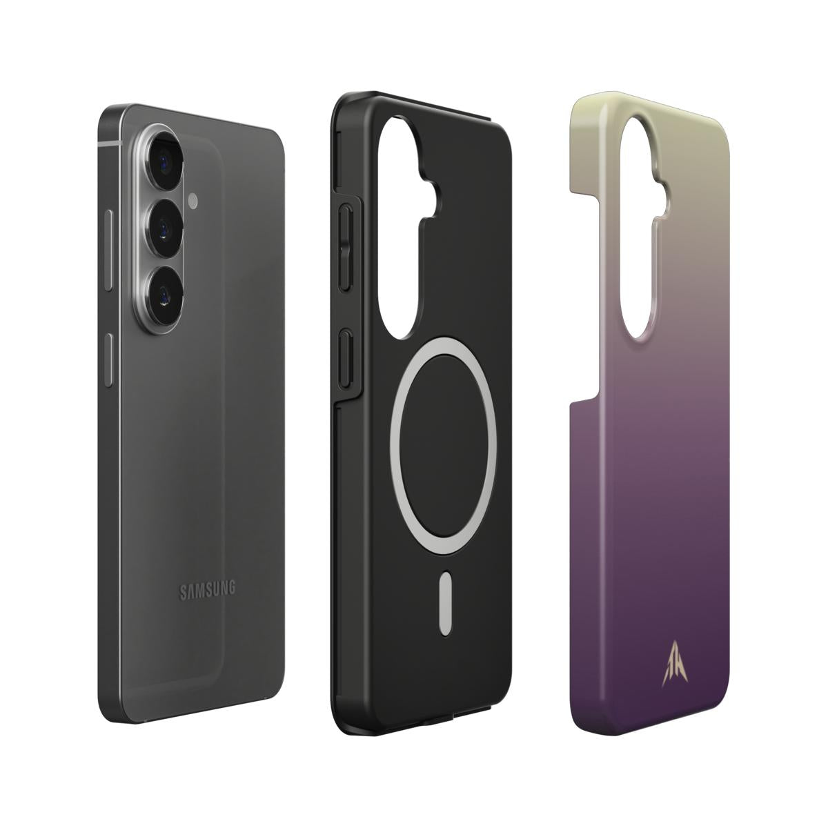 Magnetische Handyhülle „Aubergine-Pistazie“ – Innenansicht mit Magnetring