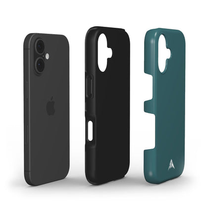 Stossfeste Handyhülle „Tiefsee-Teal“ – Innenansicht mit TPU- und PC-Schale