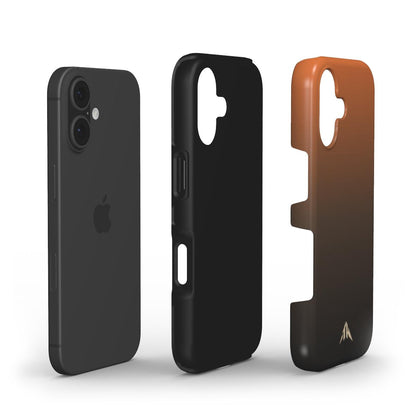Stossfeste Handyhülle „Asphalt-Orange“ – Innenansicht mit TPU- und PC-Schale