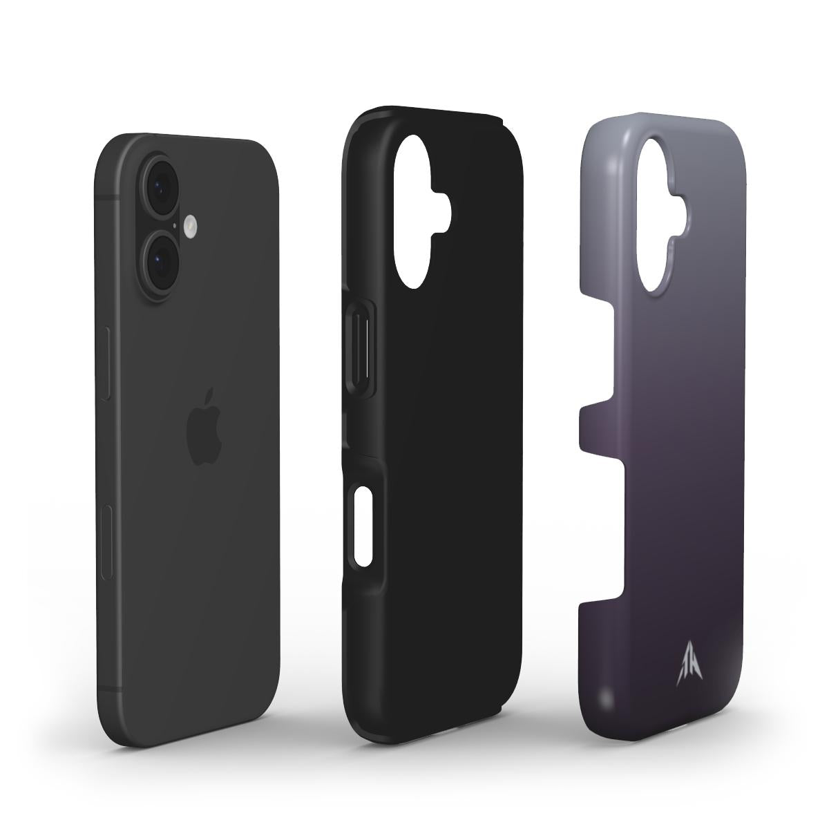 Stossfeste Handyhülle „Aubergine-Stahl“ – Innenansicht mit TPU- und PC-Schale