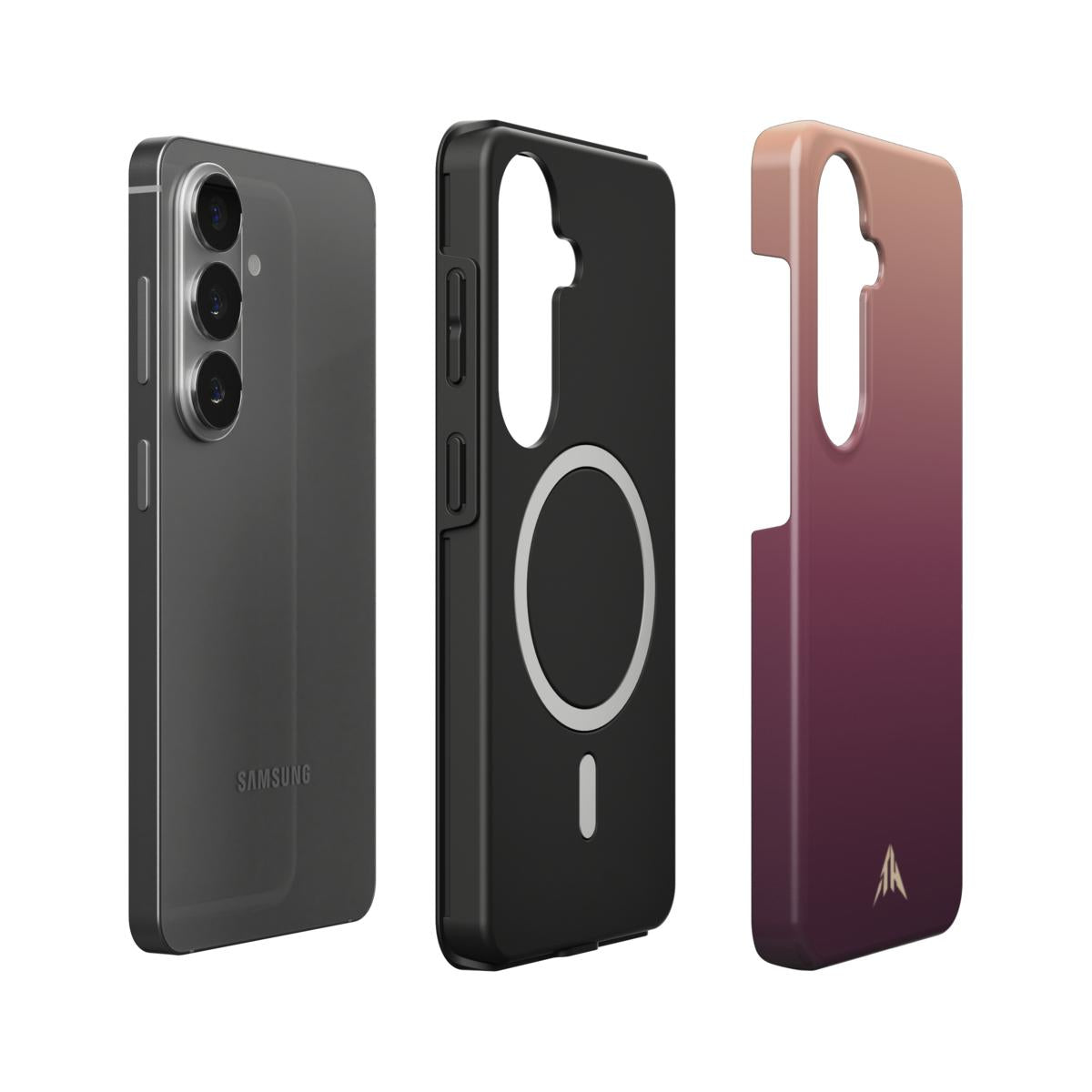 Magnetische Handyhülle „Aubergine-Roségold“ – Innenansicht mit Magnetring
